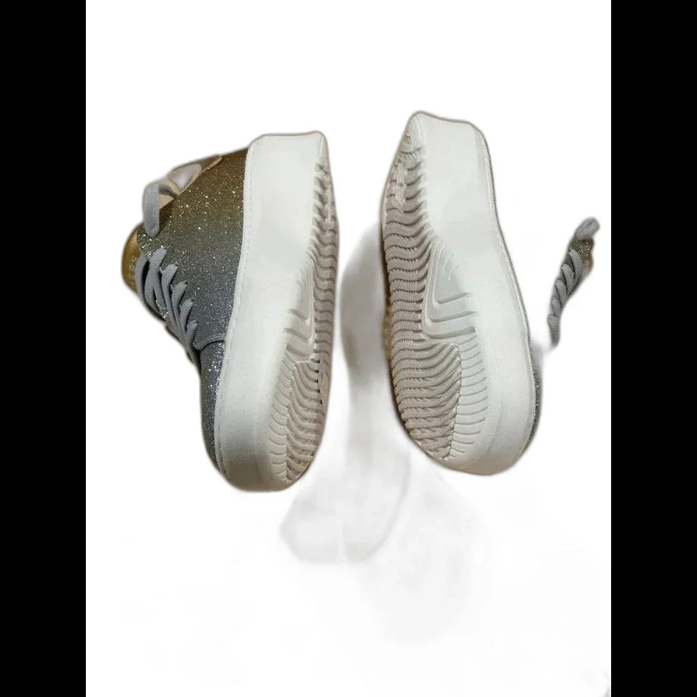 Skechers Court Break - Silver/Gold Women's US 9/UK 6/EUR 39 Like New